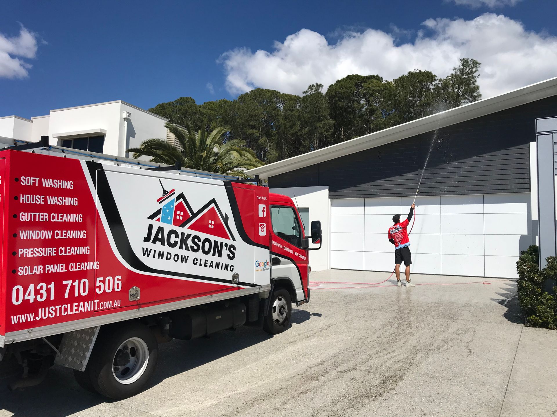 Soft Washing the Windows of a House — Jackson’s Window Cleaning in Nerang, QLD