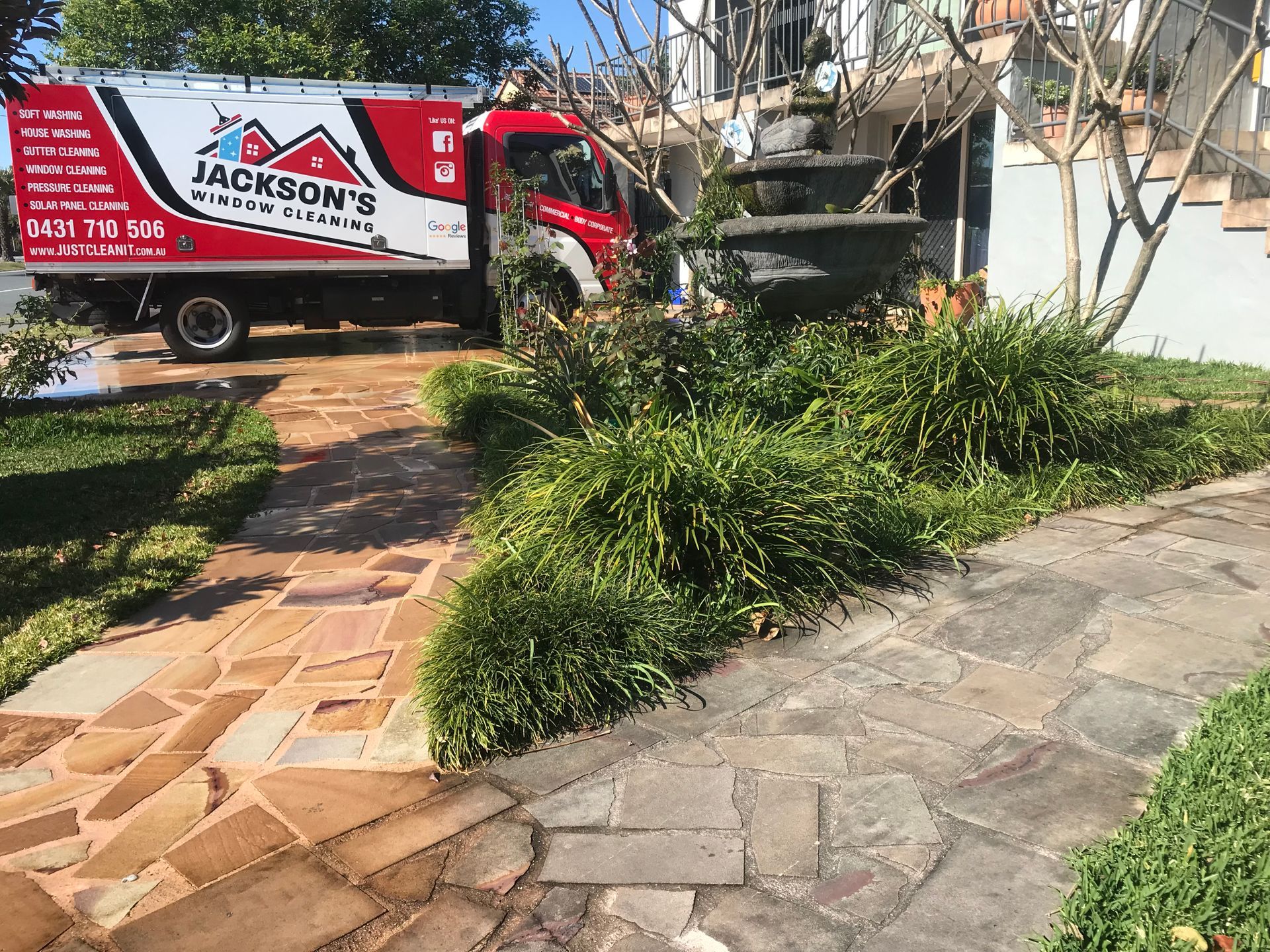 Power Washing Wooden Fence — Jackson’s Window Cleaning in Nerang, QLD