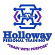 A blue and purple logo for holloway personal training