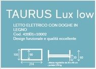 Schema di un letto elettrico basso Taurus Lux con dimensioni in centimetri.