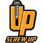 Logo with an orange screw and the words "SCREW UP".