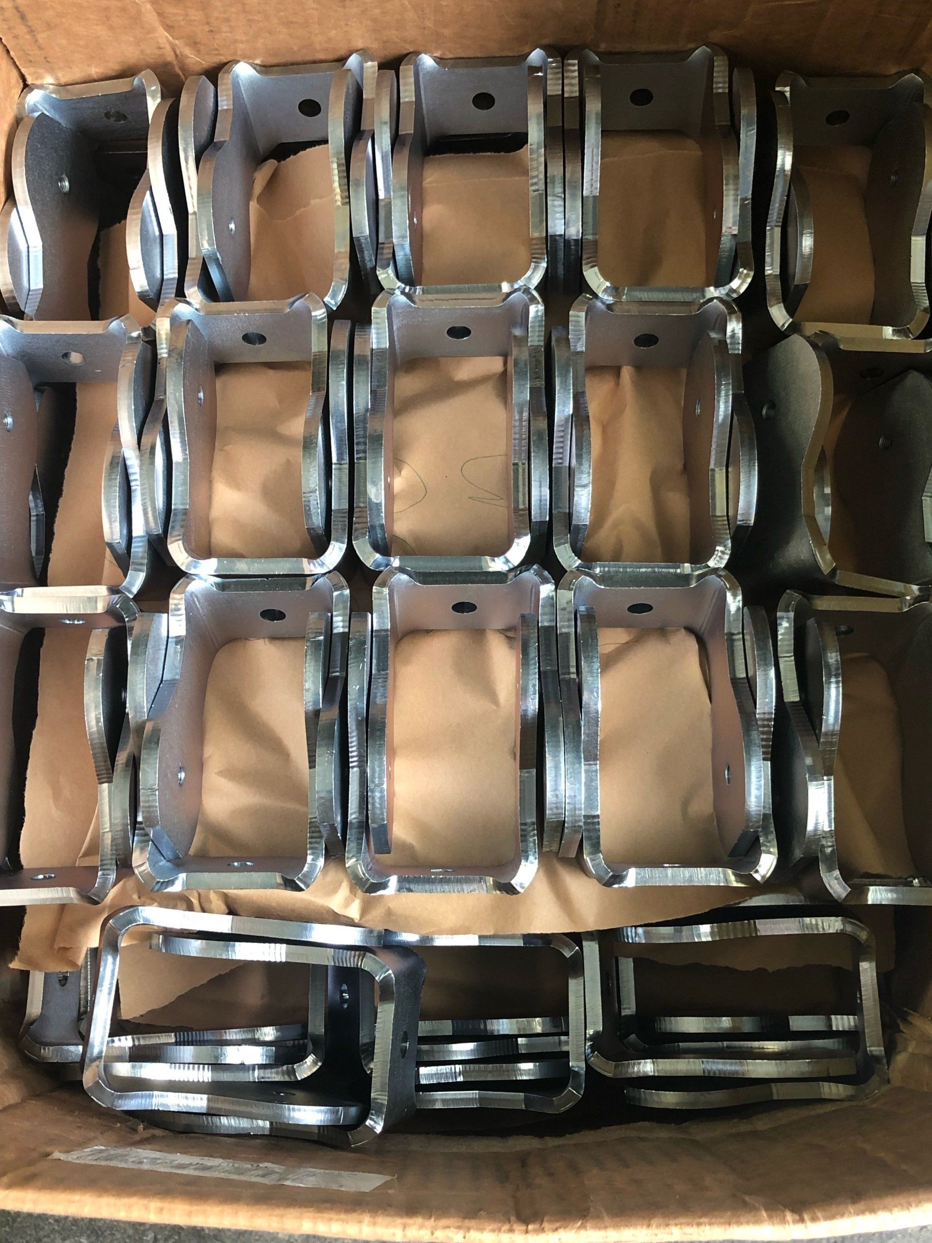 Clear zinc plated brackets by Seminole Metal Finishing.