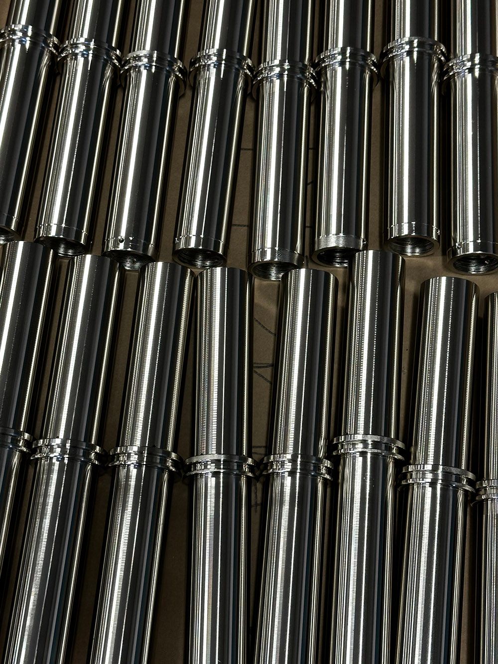 Electroless Nickel plated steel pipes by Seminole Metal Finishing.