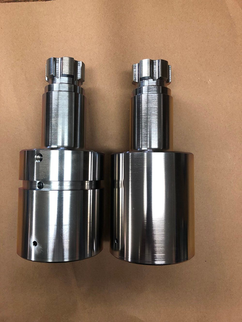 Highly machined and polished steel parts that were electroless nickel plated by Seminole Metal Finishing.