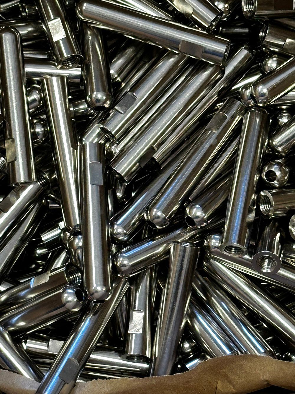 Electroless plated steel pins by Seminole Metal Finishing.