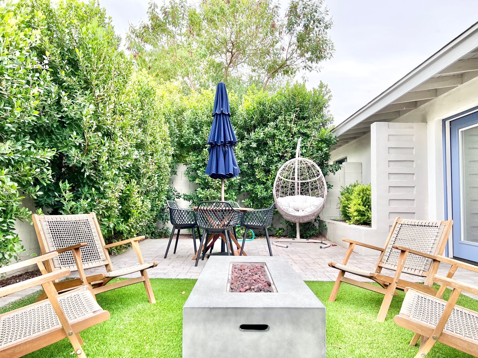 Large backyard with turf