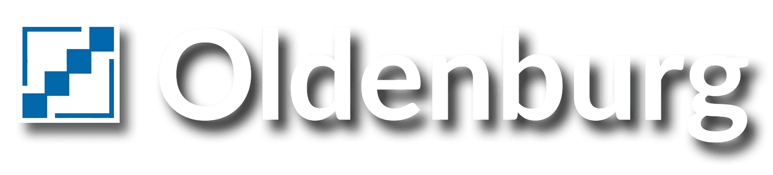 Logo der Universität Oldenburg. Blaues Quadrat links, Schriftzug „Oldenburg“ rechts.