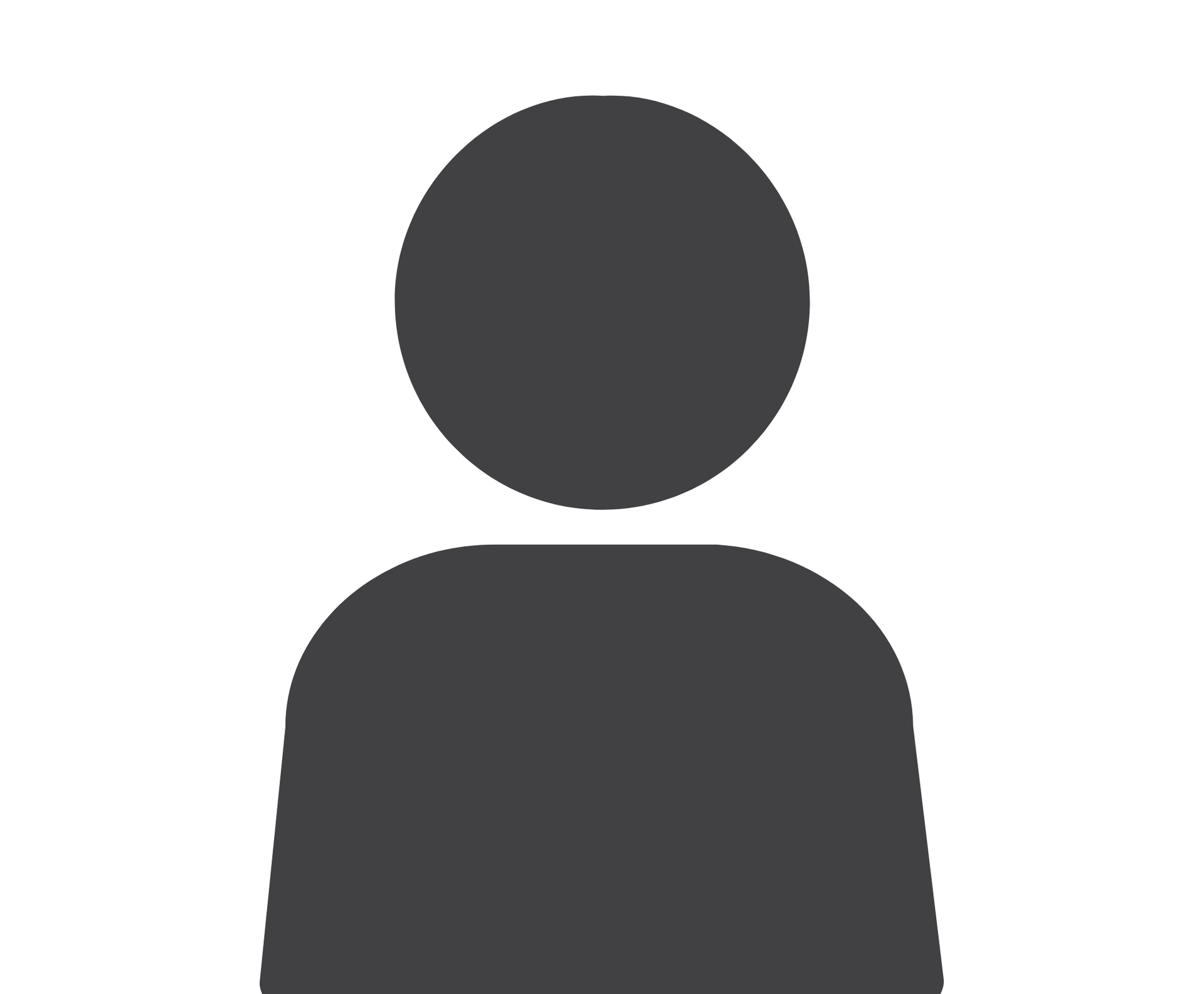 Silhouette of a person with a round head and a rectangular body.