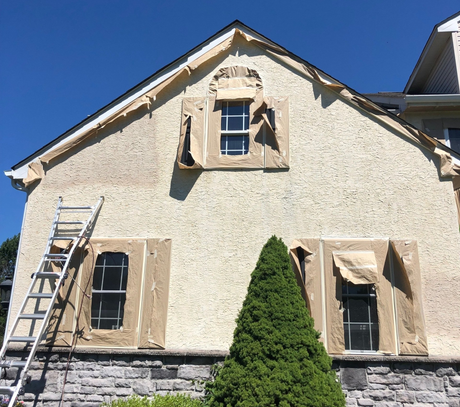 Roofing — Roofer Replacing Gray Shingles in Exton, PA