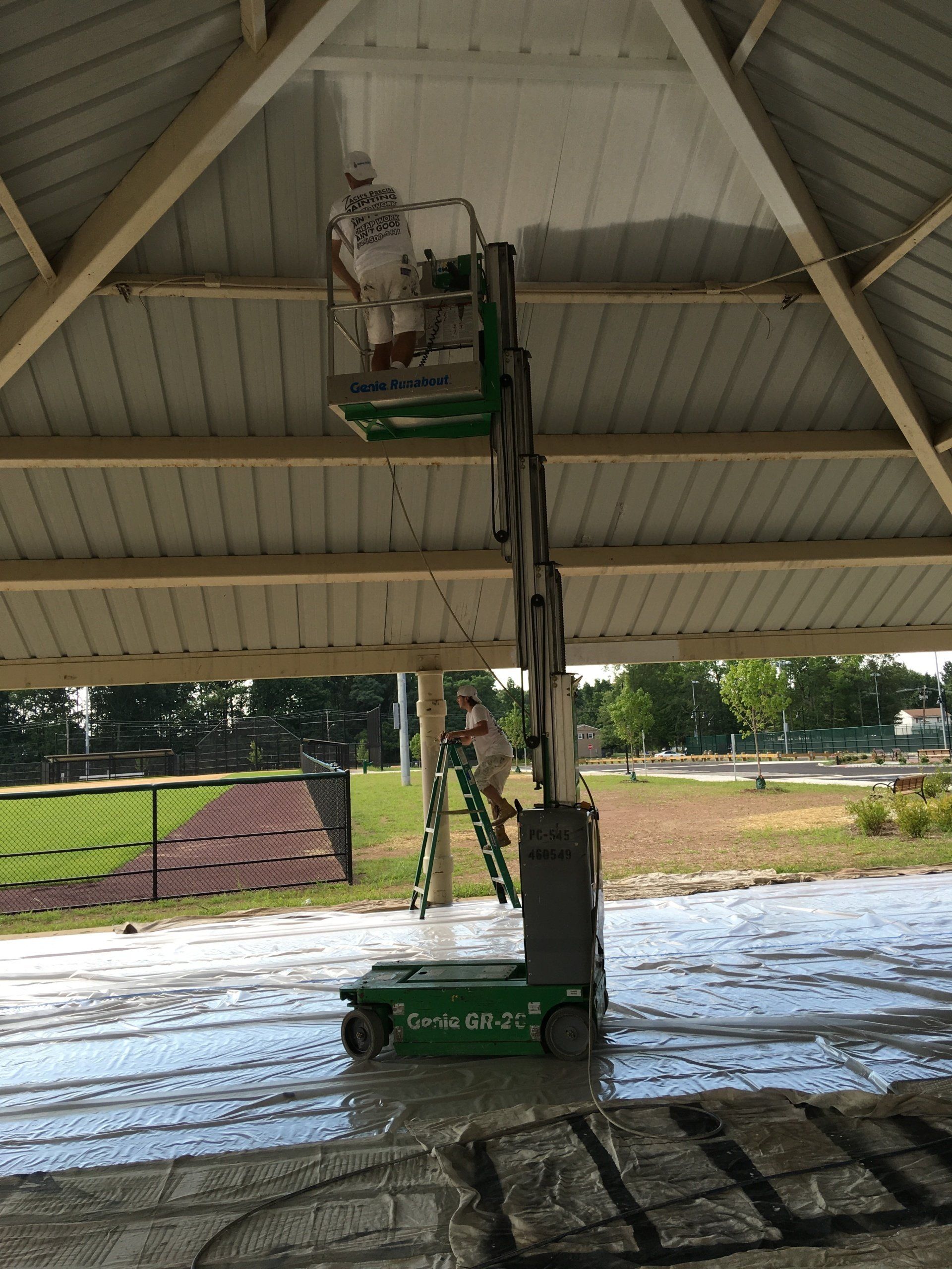 Worker Painting the Ceiling — Cherry Hill, NJ — Zach’s Precise Painting