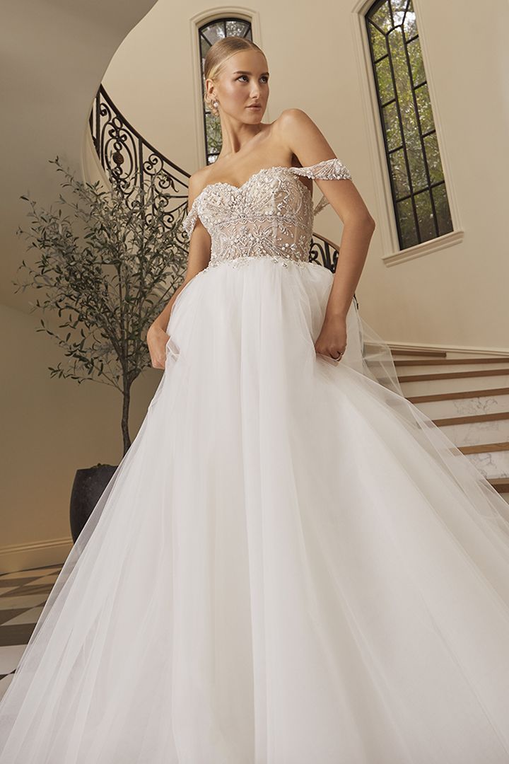 Casablanca Wedding Gown With Veil at Fifi's Bridal Elmhurst, IL