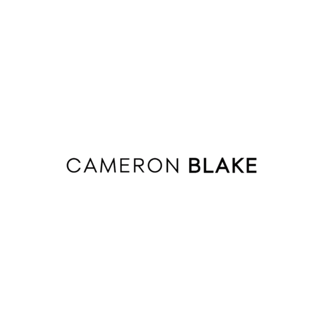 The cameron blake logo is on a white background.