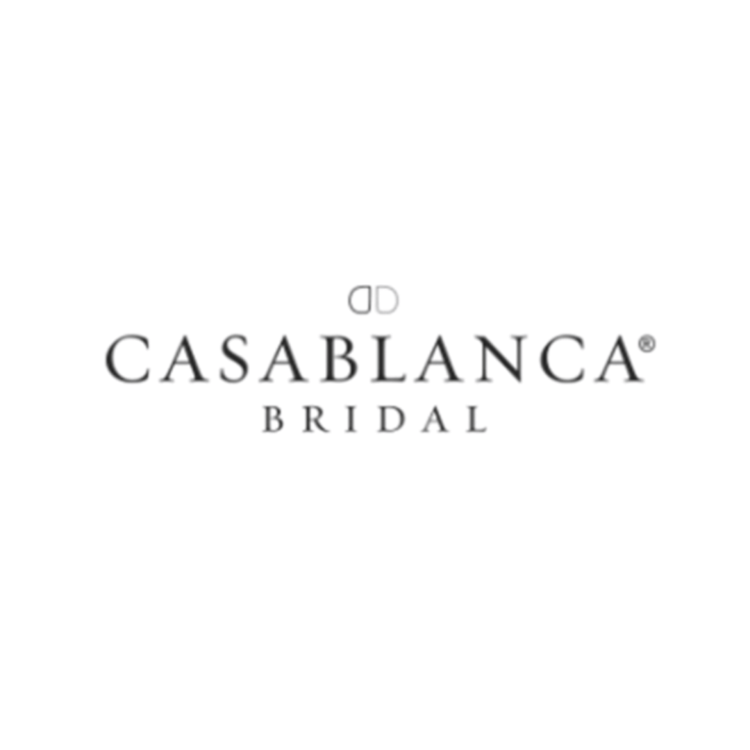 The logo for casablanca bridal is on a white background