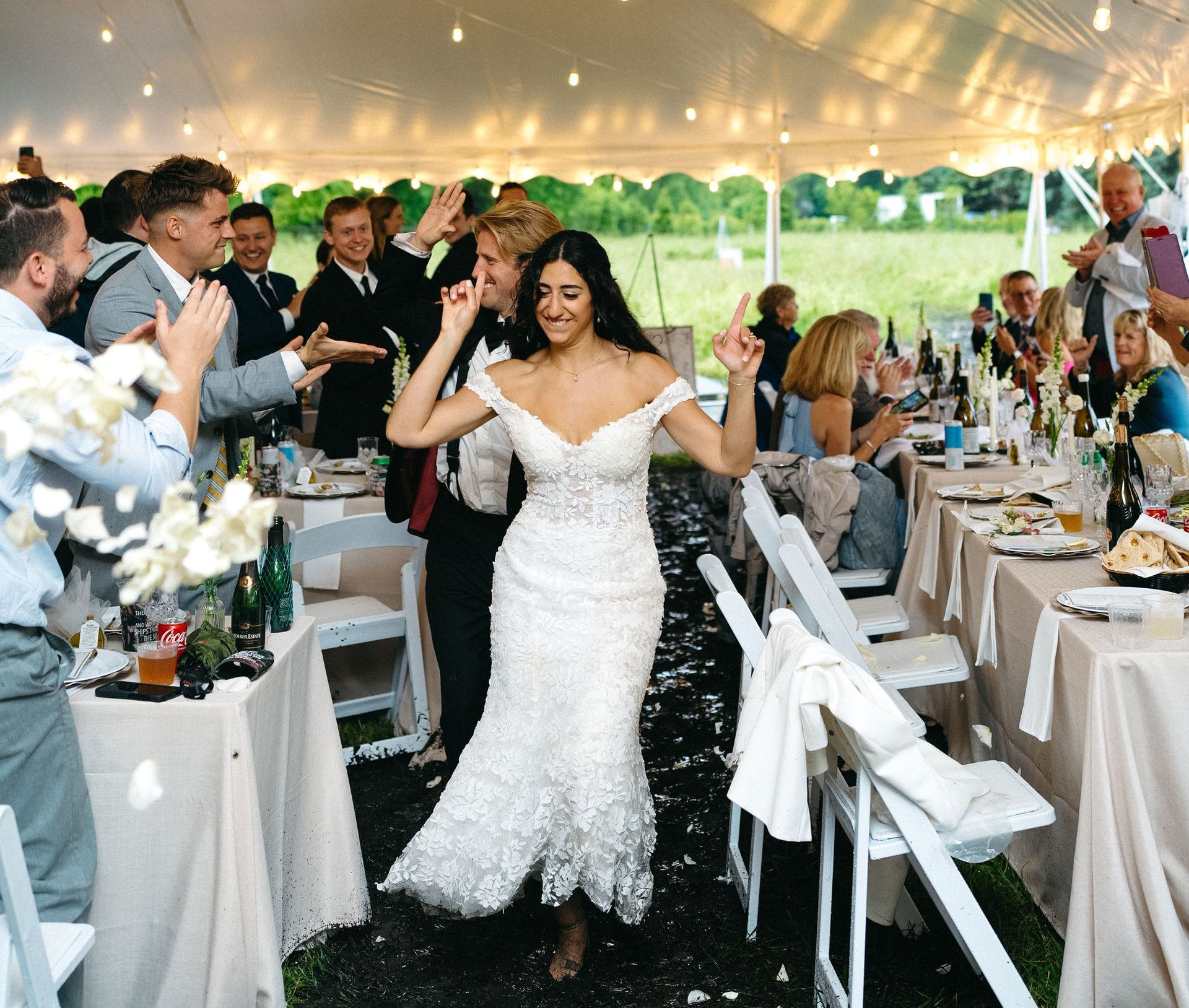 Amanda and Dylan Matthews by Fifi’s Bridal A Rainy Wedding Day 2024