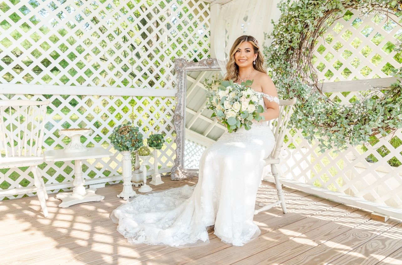 Vanessa Cruz in her wedding dress from Fifi's Bridal