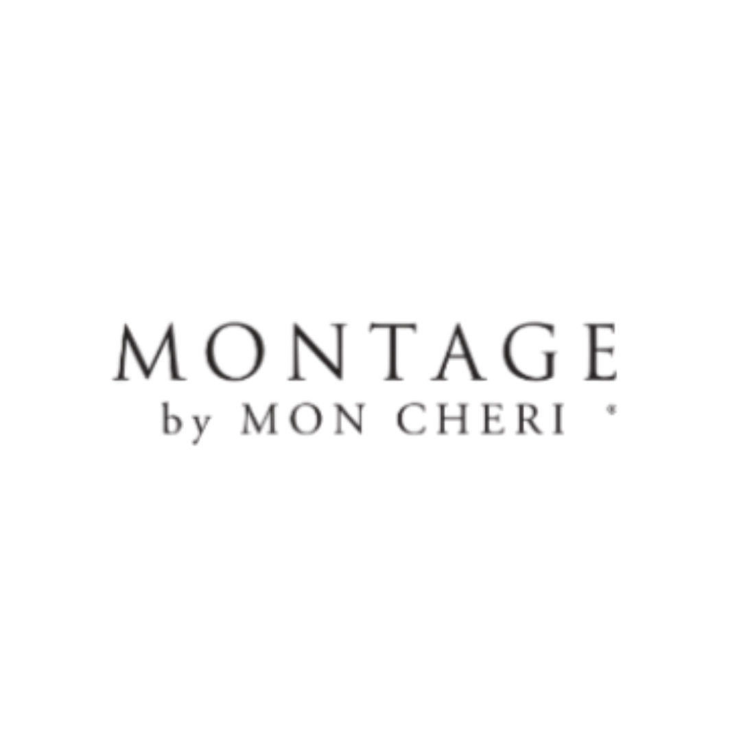 A black and white logo for montage by mon cheri