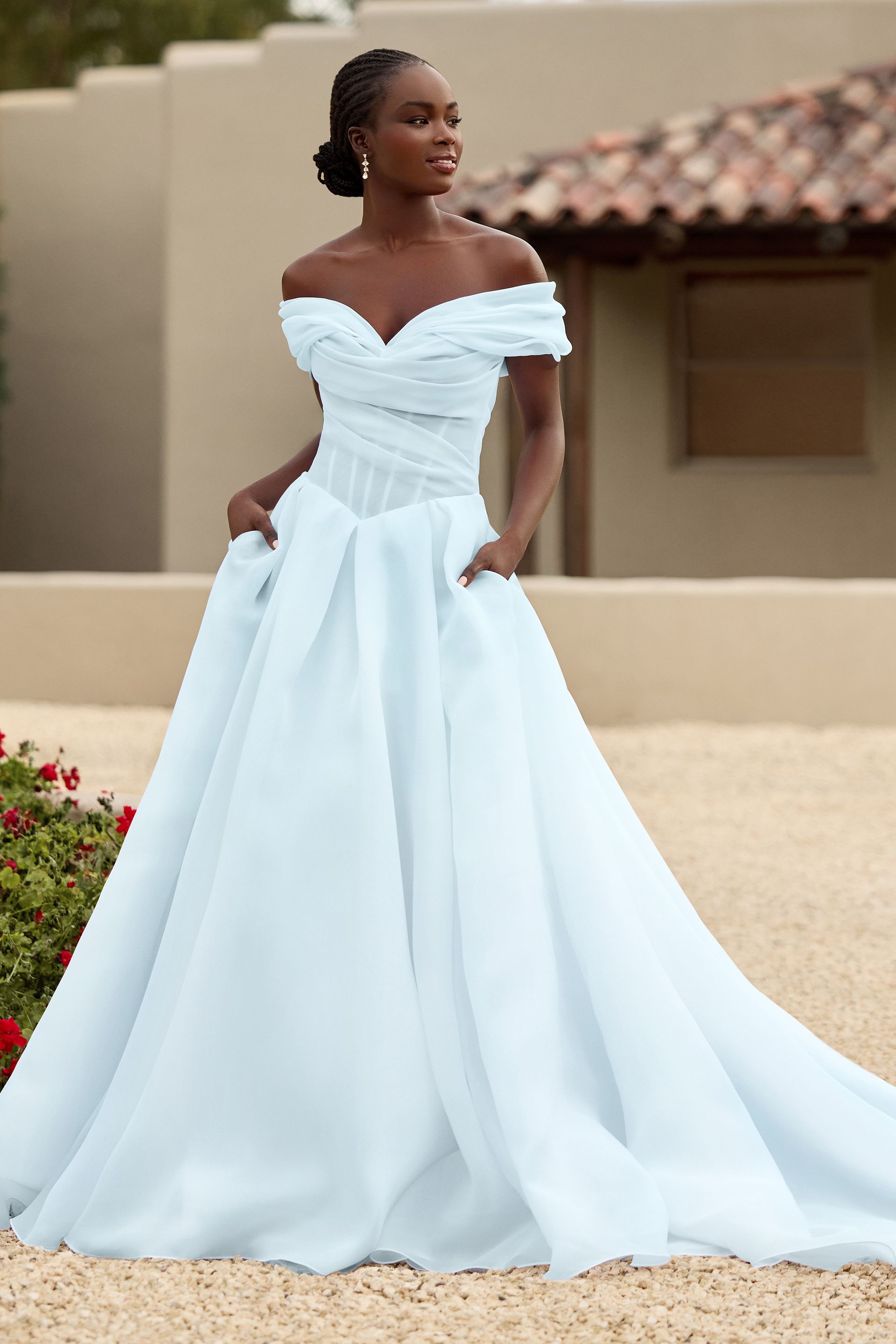 Crystal Blue Wedding Gown by Sophia Tolli at Fifi's Bridal