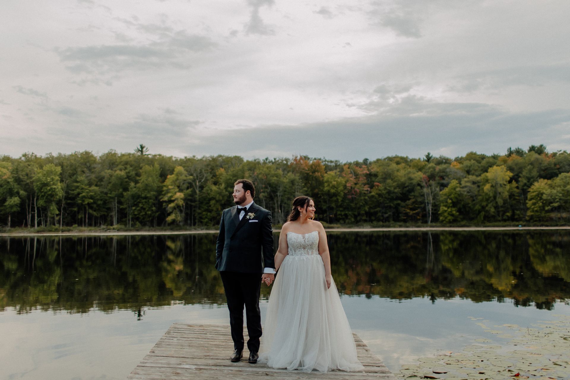 Sarah Cates  in her wedding dress from Fifi's Bridal