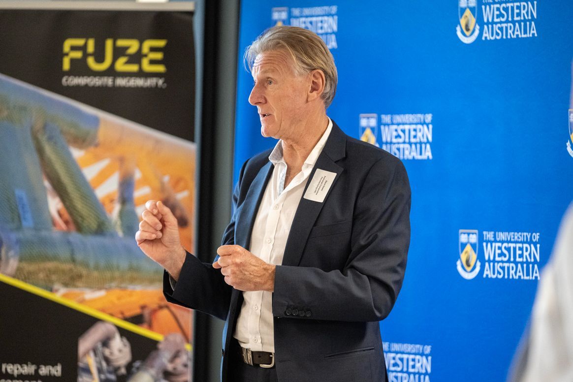 Dr Steve Gower at UWA to launch the project with partners Fuze and UQ.