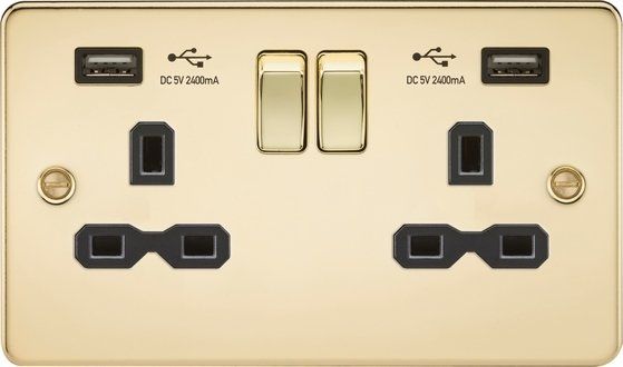 Brass USB outlet: Home and Garden Electrics