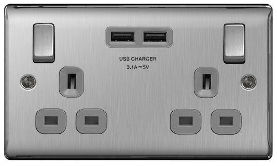 Chrome USB outlet: Home and Garden Electrics