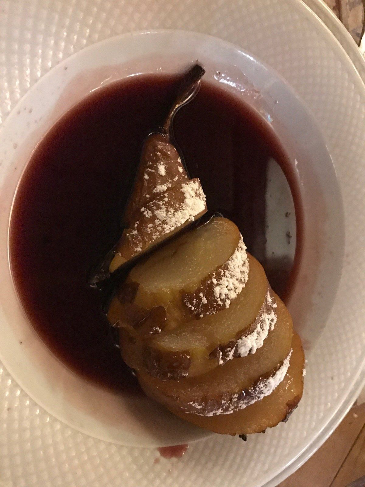 Pere gratinata al vino