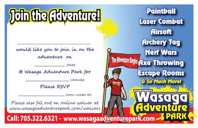 Invitations Wasaga Adventure Park