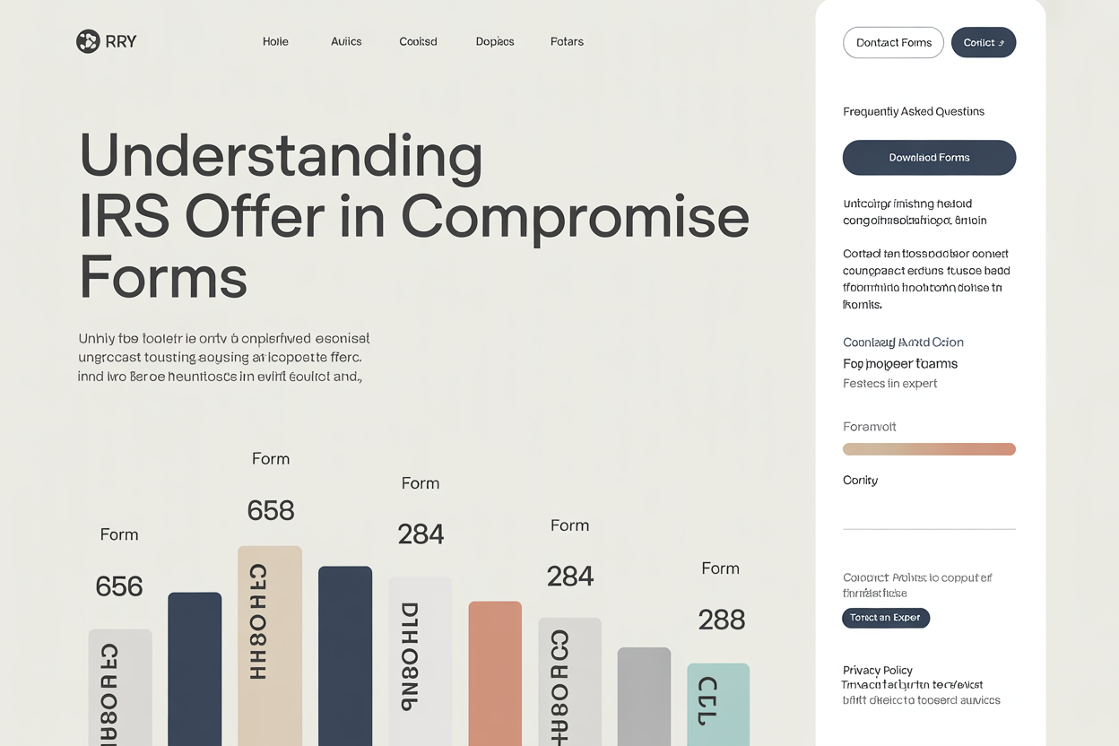 A screenshot of a website for understanding irs offer in compromise forms.