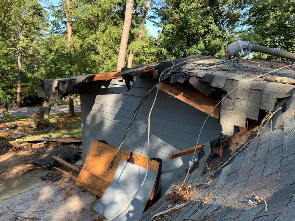 roof cave in due to a storm