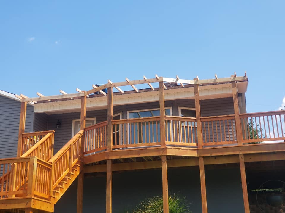 new deck and deck covering done by a modern touch