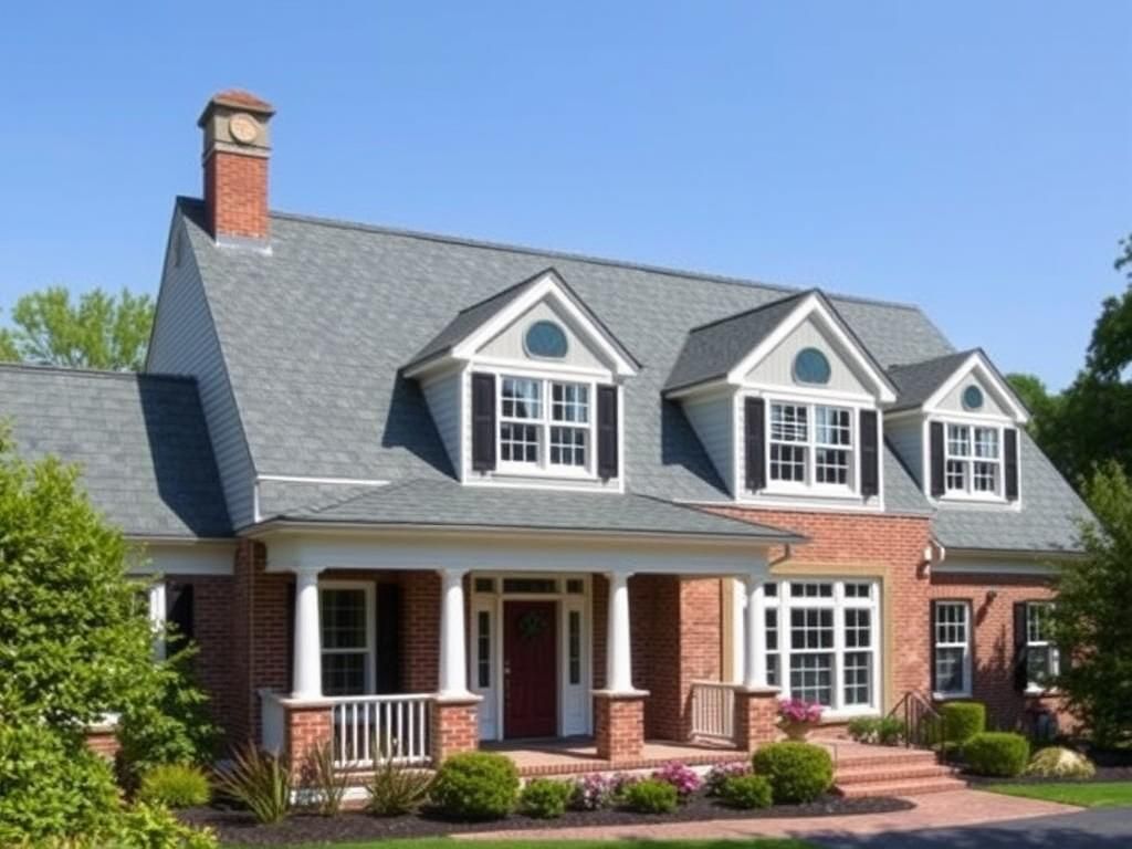 Colonial home with Vermont green slate roof in Bergen County, New Jersey