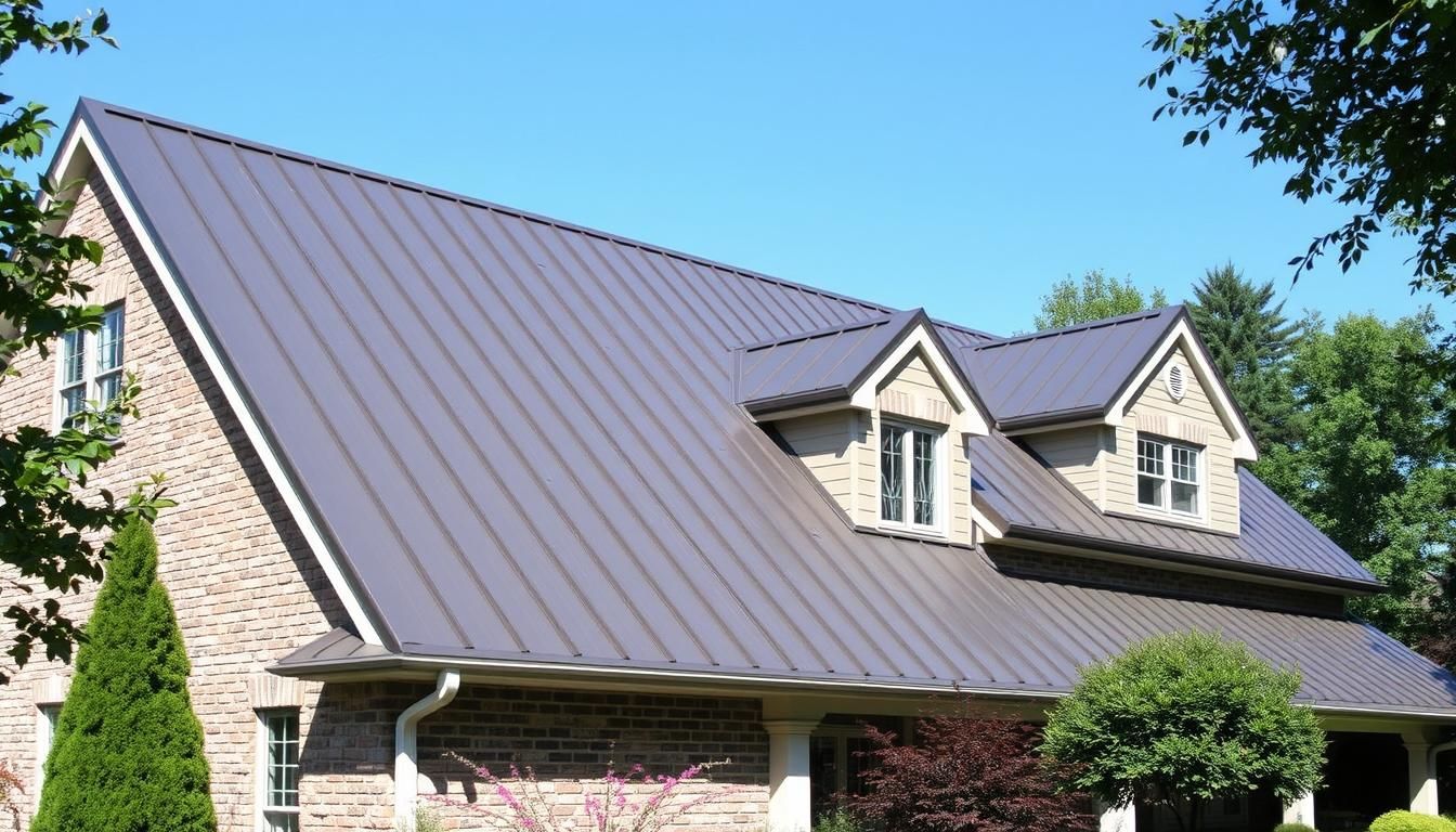 Tudor-style home with multi-colored slate roof in Princeton, New Jersey
