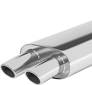 A close up of a stainless steel pipe on a white background. | Kirk's Radiator & Auto A/C Inc.