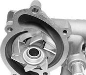 A close up of a water pump on a white background. | Kirk's Radiator & Auto A/C Inc.