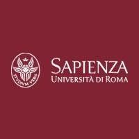 The logo for sapienza universita di roma is on a red background.