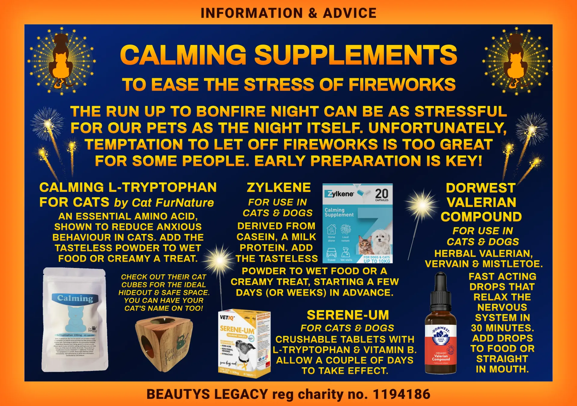 Calming supplements for cats and dogs
