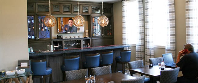 Bar with flat screen TV Anchored Inn