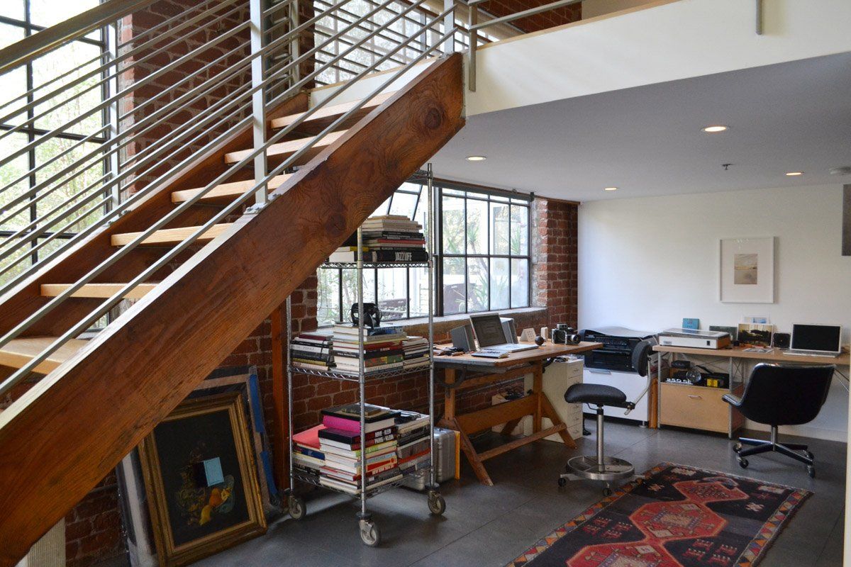 7+Bridge Lofts stairs and desk area