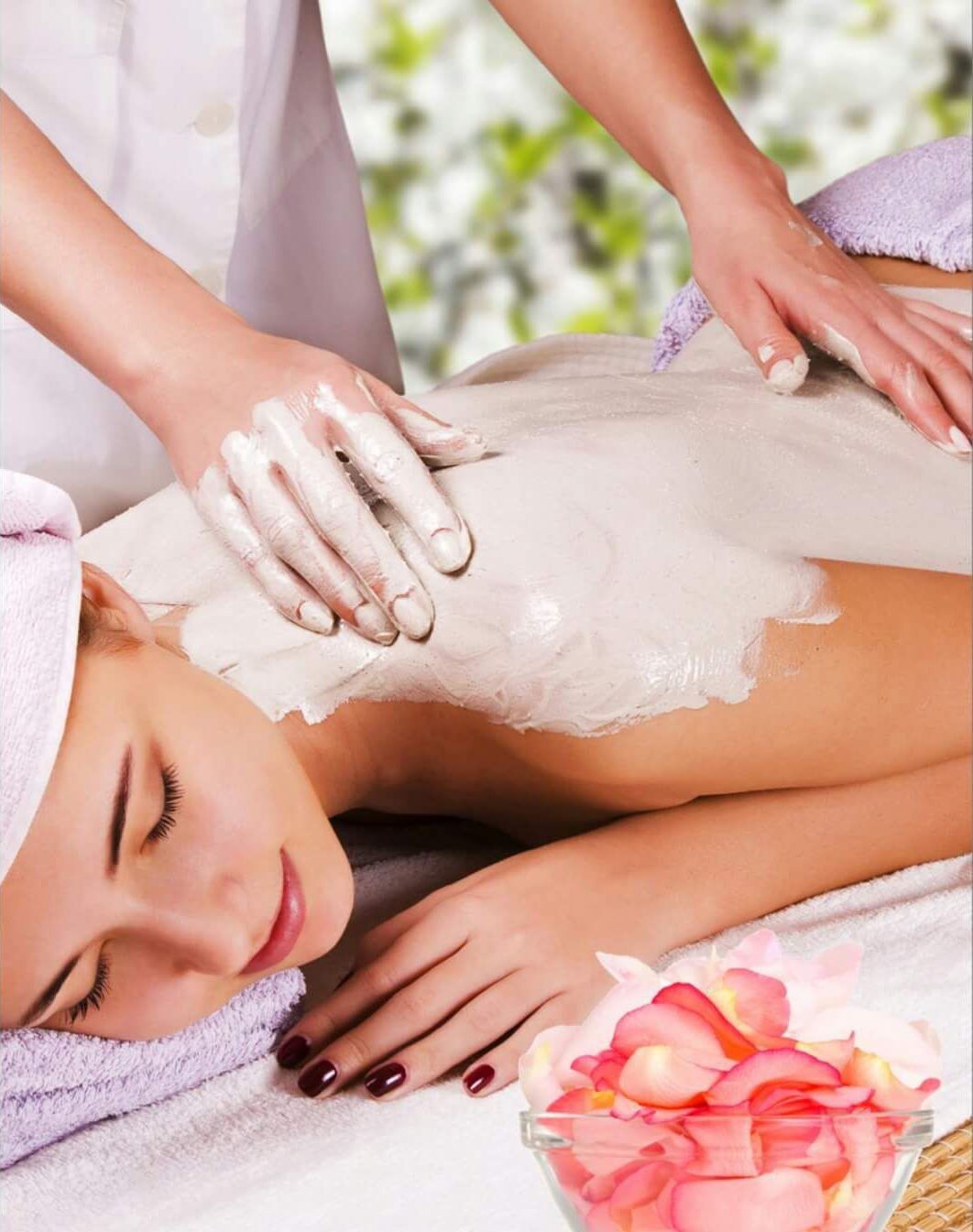 Massage Lotion on Woman's Back