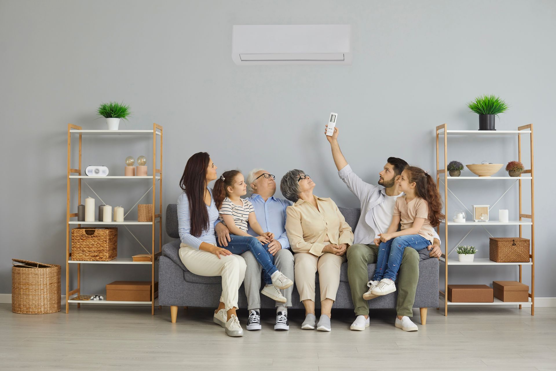 family enjoying their new air conditioner