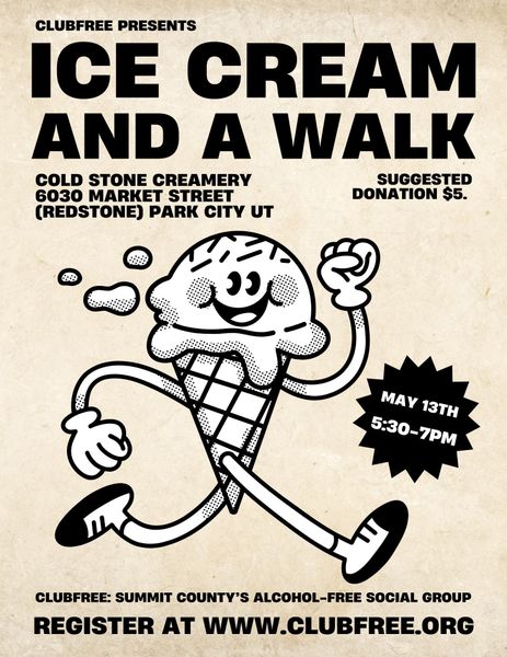Ice cream and a walk flyer. 