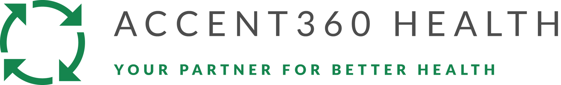 a logo for accent360 health your partner for better health