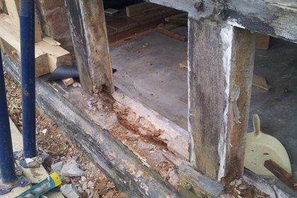 Timber frame sole plate rot
