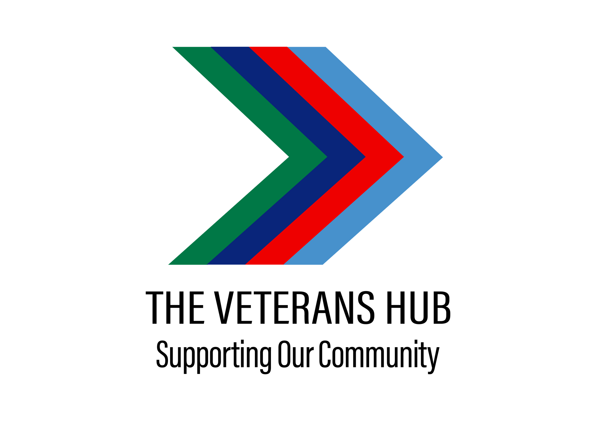 A logo for the veterans hub supporting our community
