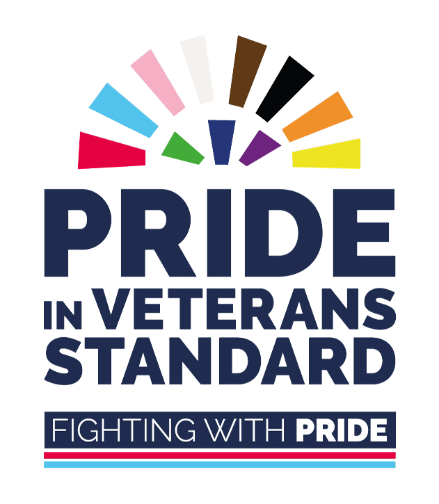 The logo for pride in veterans standard fighting with pride.