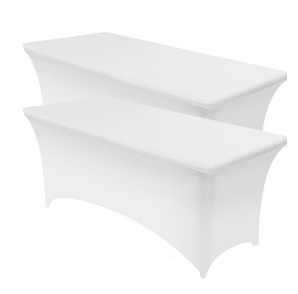 4ft White Spandex table Cloth