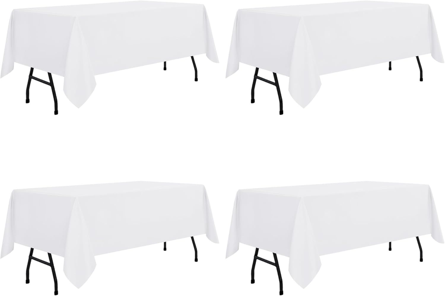 4ft White Linen Table Cloth