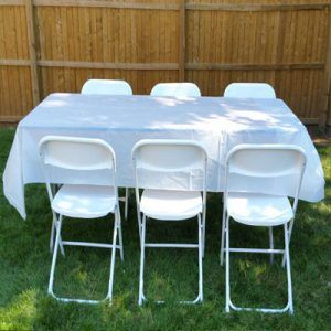 6ft table with 6 folding chairs