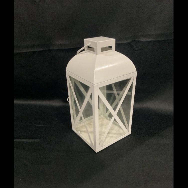 White Lantern with glass