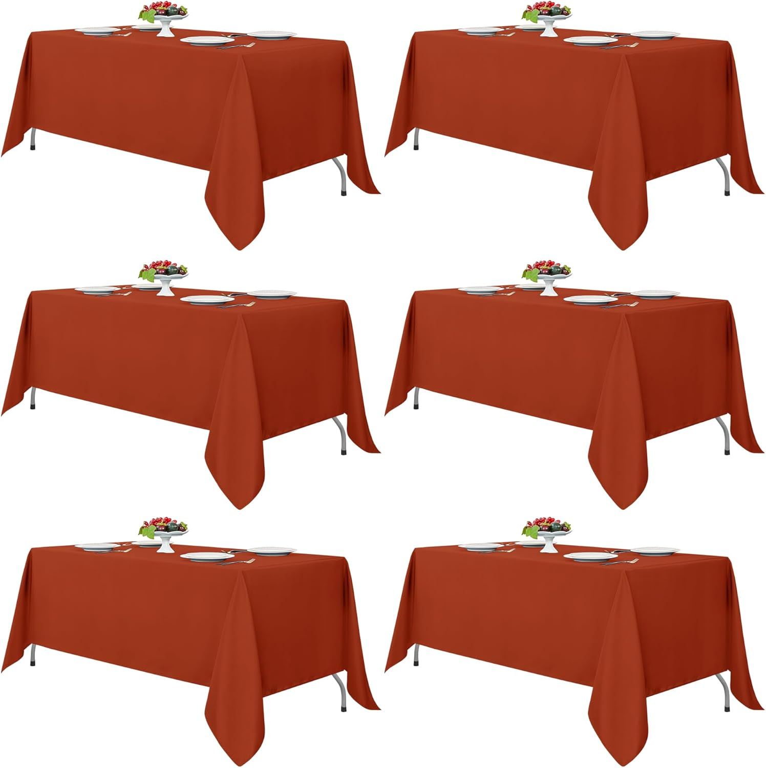8ft Terracotta/Rust Linen Tablecloth